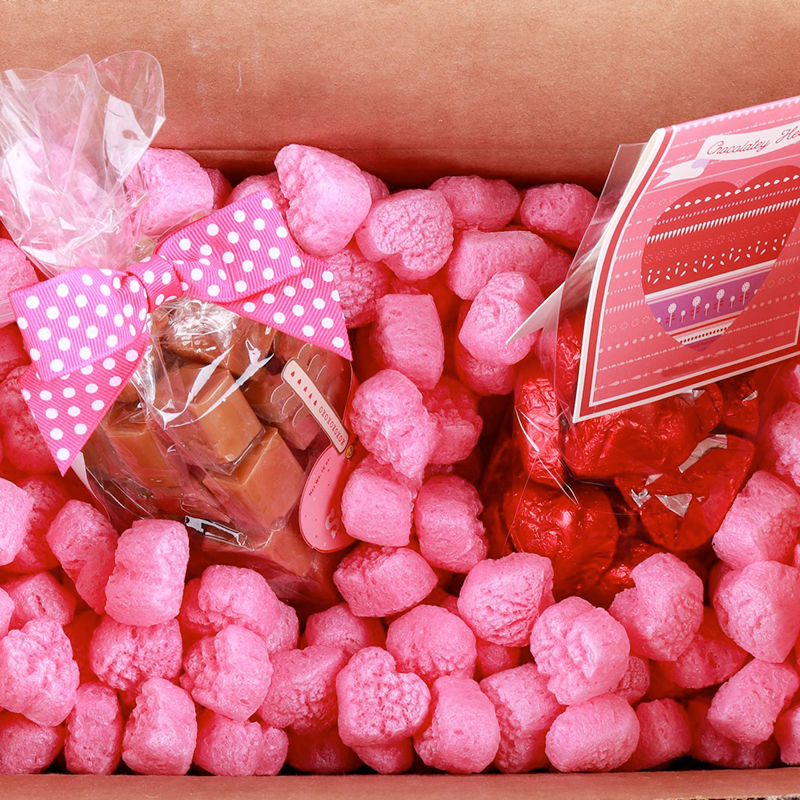 FunPak® Biodegradable Pink Heart Shaped Packaging