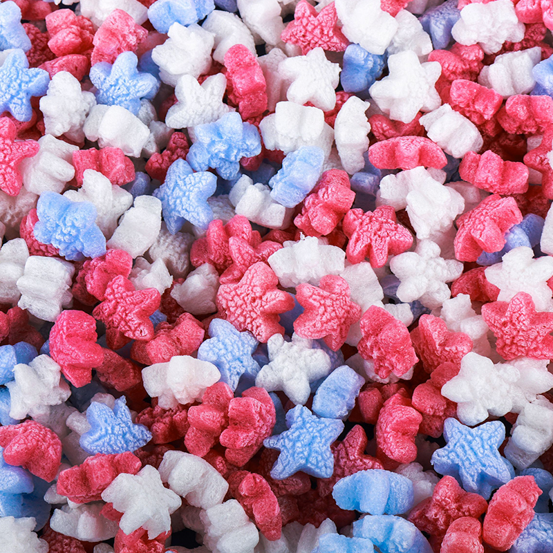 FunPak® Biodegradable Red White & Blue Star Shaped Packaging